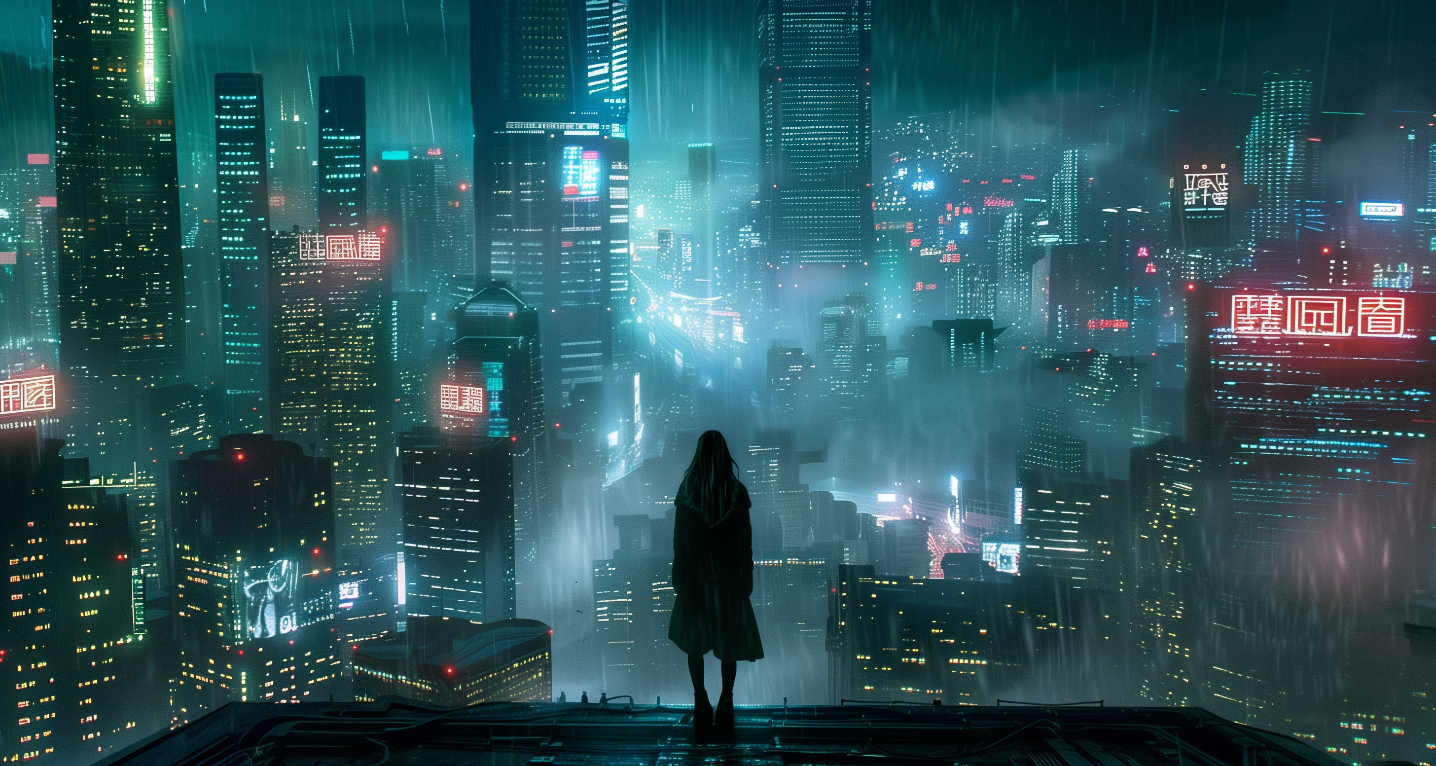 Cyberpunk tekoälykuvissa