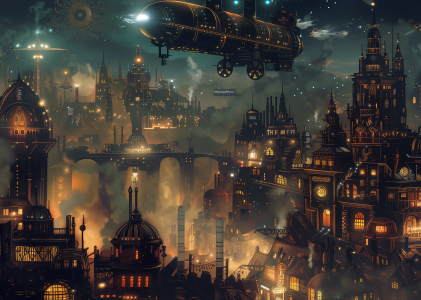 Steampunk tekoälykuvissa